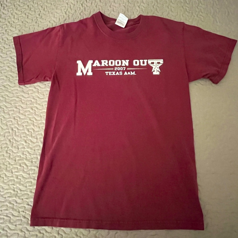 TX A&M Aggies T Shirt Women S Maroon Football NCAA Double Sided